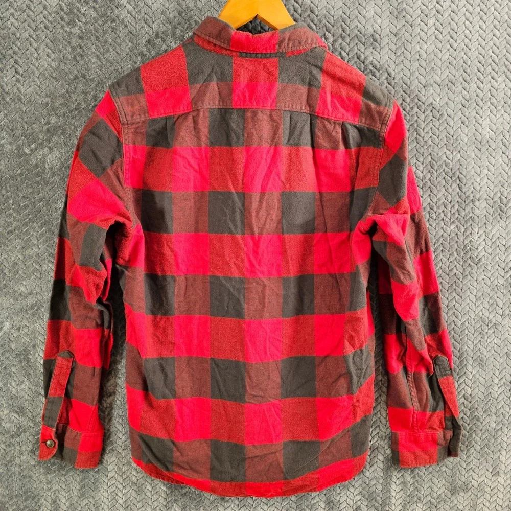 J Crew‎ Classic Red Black Buffalo Plaid Flannel Shirt Men's Medium Cotton